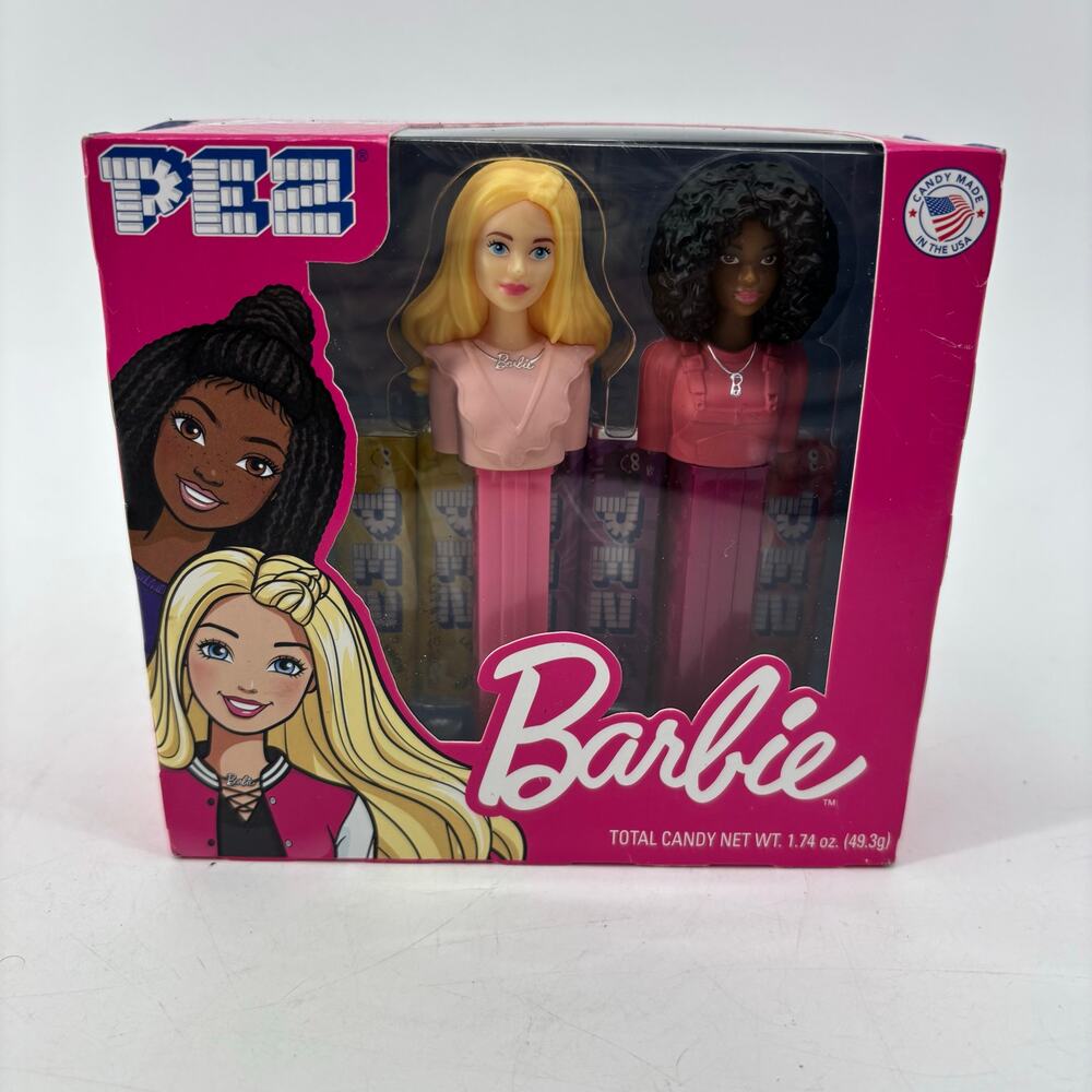 Barbie Twin Box 2024 Set Barbie Gift Pez Dispensers Black & Blond Hair - Picture 8 of 8